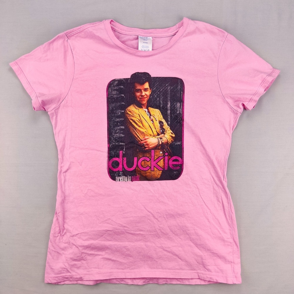 Port & Company T-Shirt Ladies Small Pink Duckie Pretty In Pink Graphic Retro Tee